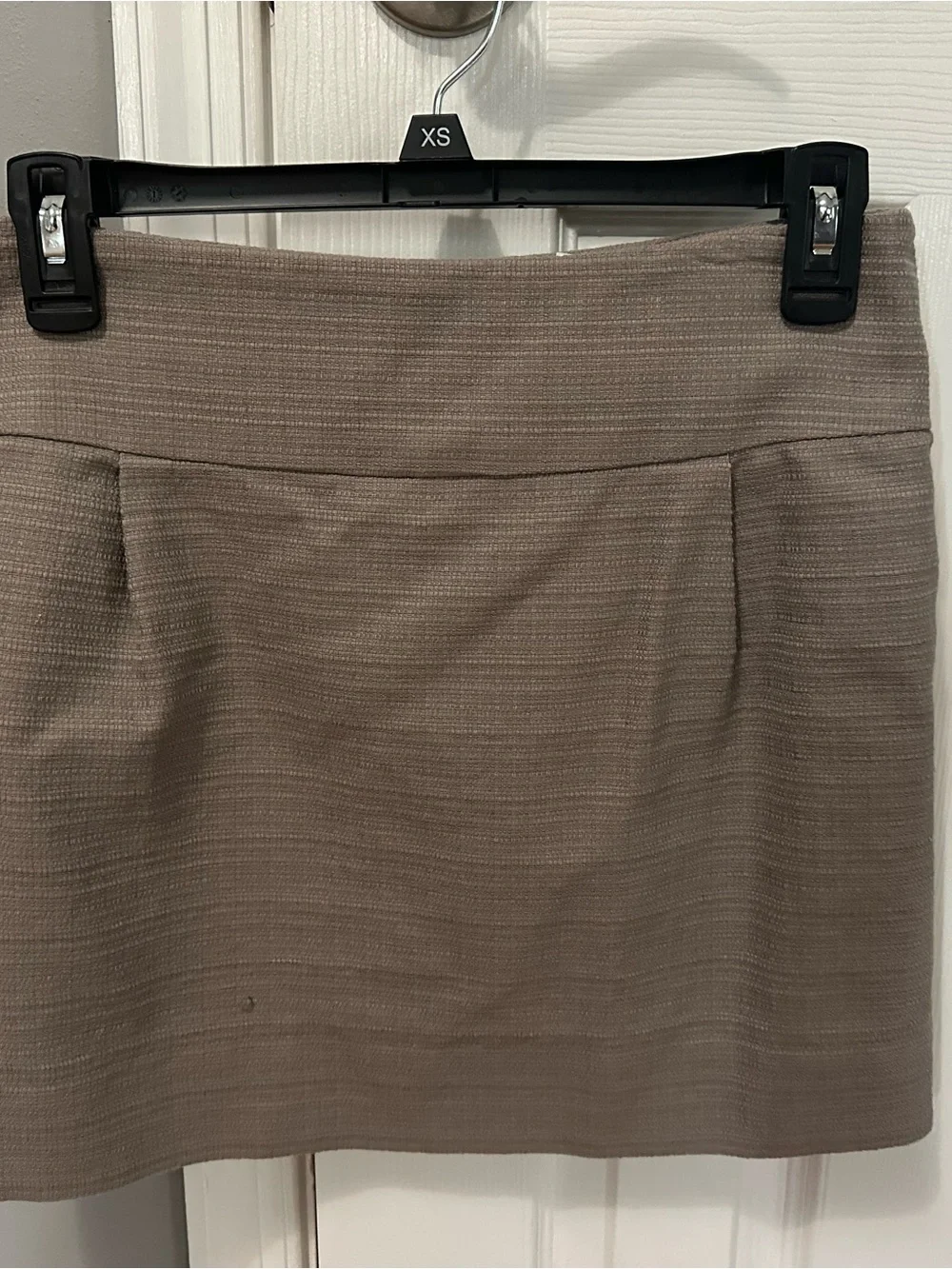 Women's J Crew Taupe Mini Skirt - Classic Textured A-Line- Size Small